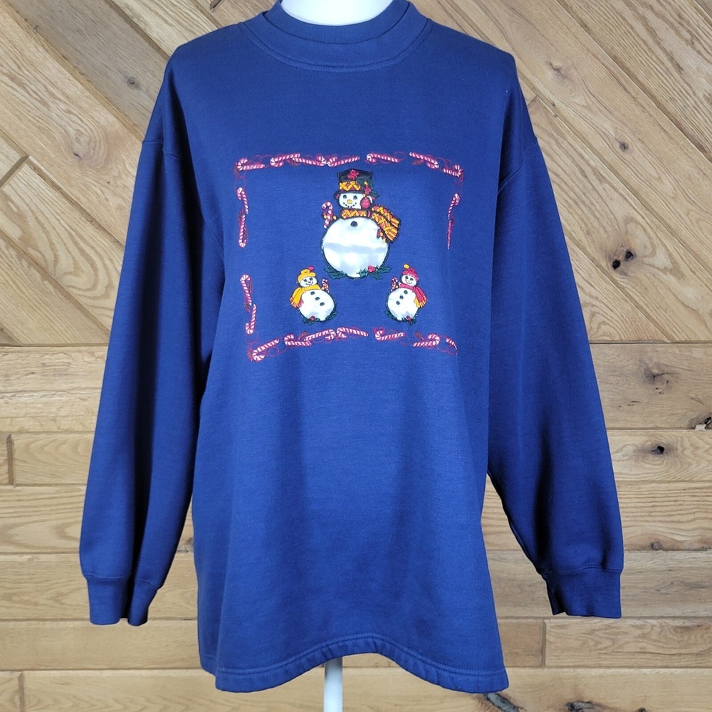 Nutcracker Womens Plus Size Embroidered Christmas Pullover Sweater Blue Size 2X